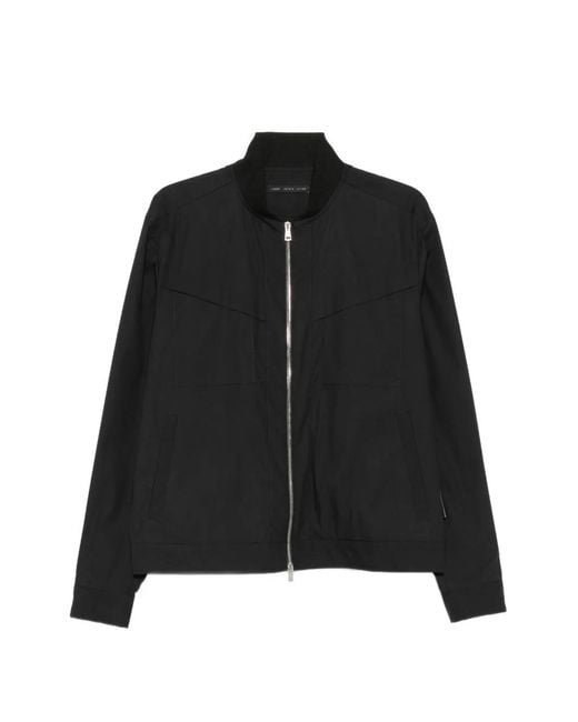 Low Brand Black Zip-Up Panelled Jacket for men