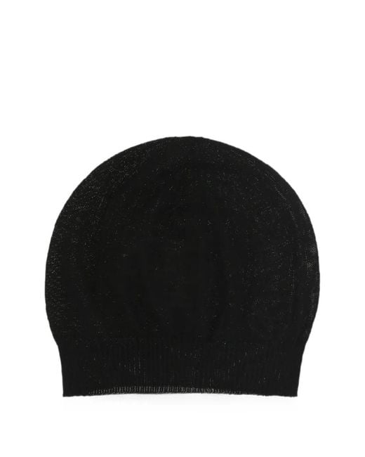 Rick Owens Black Fine-Knit Beanie Hat for men