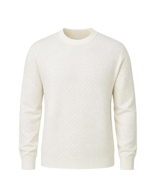 Paolo Pecora White Textured-Knit Virgin Wool Sweater for men