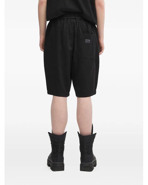Aries Black Drawstring Logo Track Shorts for men