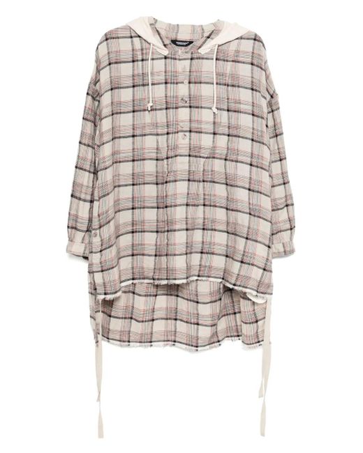 Undercover White Checked Hoodie for men