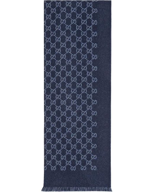 Gucci GG Jacquard Wool Scarf in Blue for Men - Save 22% | Lyst UK