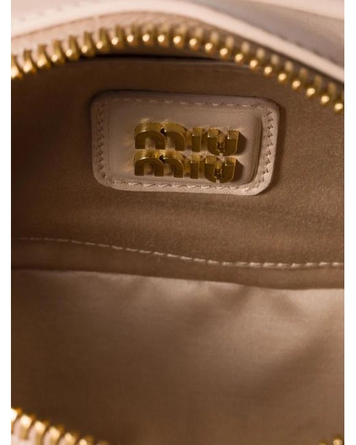Miu Miu Pink Mini Arcadie Tasche Aus Matelasse-Leder