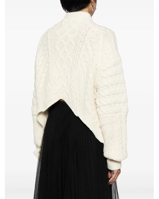 Erdem White Cable-Knit Wool Jumper