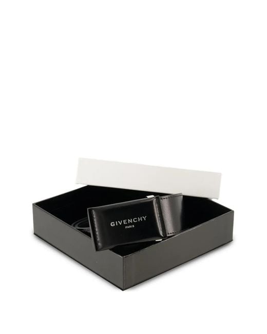 Givenchy White Leather Antigona Plaque Belt 40Mm for men