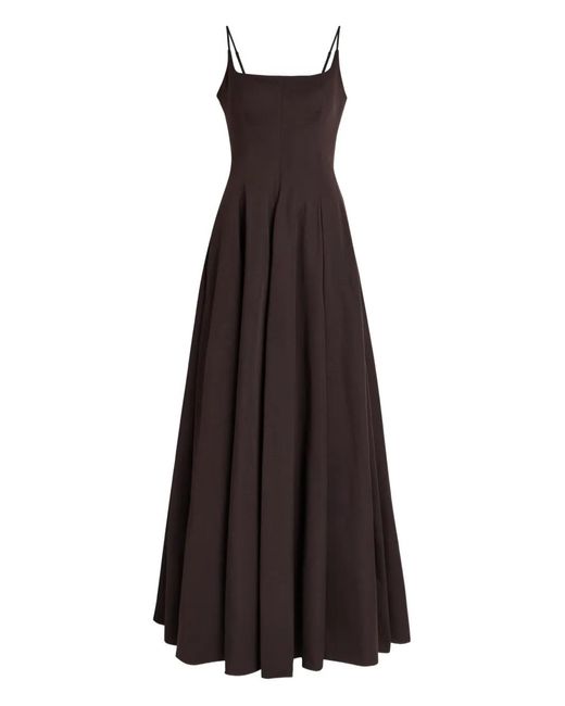 Staud Purple Joy Square-Neck Flared Maxi Dress