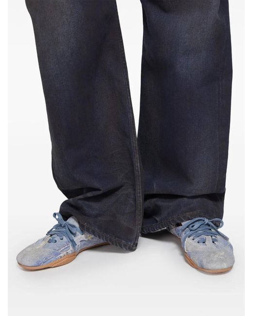 Acne Blue Lace-Up Leather Shoes