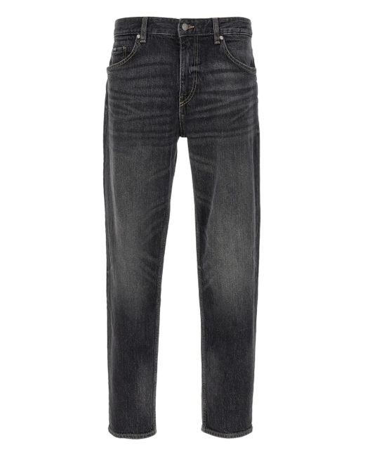 BOSS Logo-Patch Jeans in Grey for Men Lyst UK