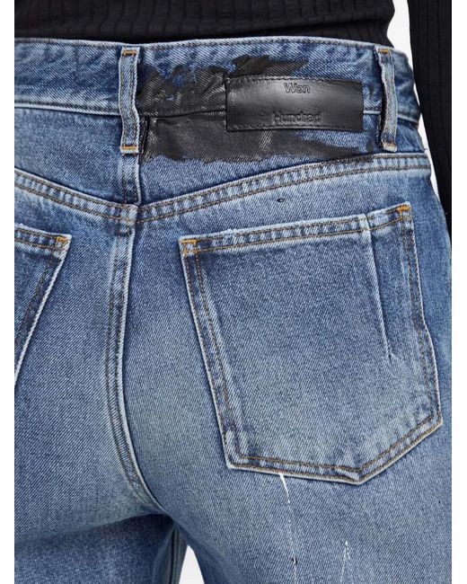 Won Hundred Blue Paint-Detail Jeans