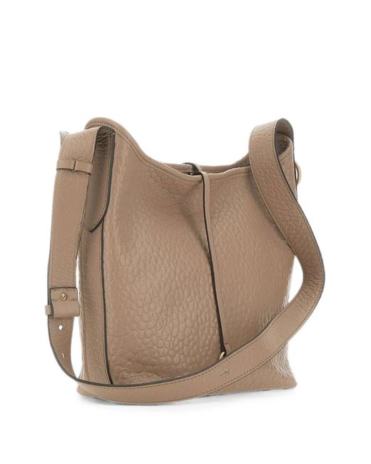 Gianni Chiarini Natural Carla Grain Leather Shoulder Bag