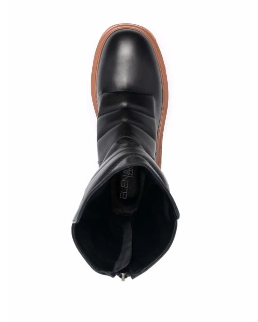 Elena Iachi Brown Chunky-Sole Leather Boots