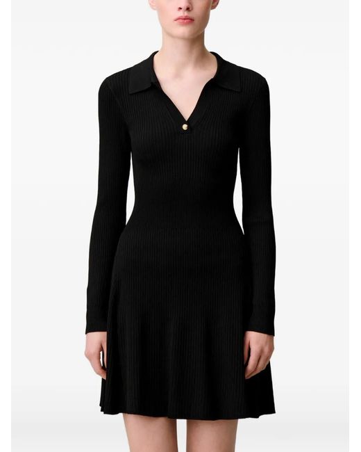 Claudie Pierlot Black Short Fine-Knit Dress