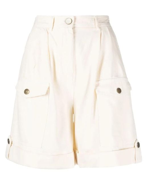 Bermudas Cargo Con Cinturón Twinset de color Natural