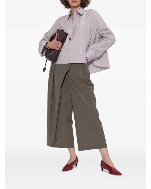 Loewe Gray Pleated Wrap Trousers