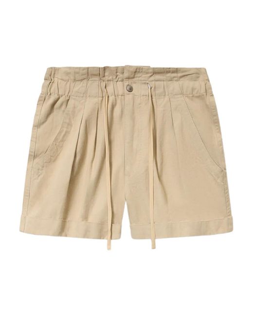 Isabel Marant Natural Cotton Linen Blend Shorts
