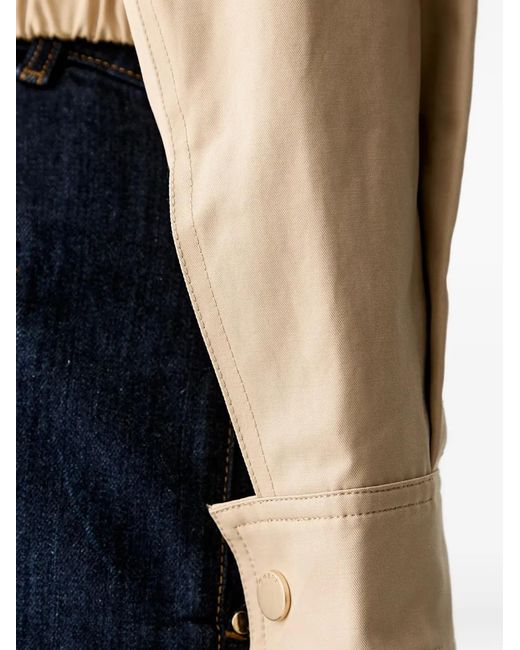 Guess Blue Elasticated-Waistband Flap-Pocket Jacket