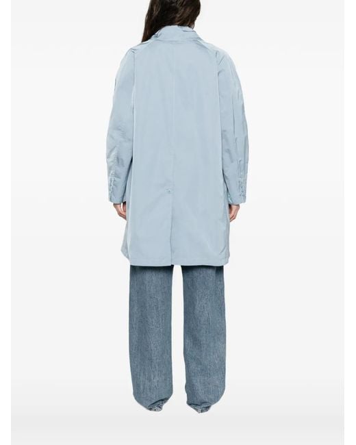 Ermanno Scervino Blue Button-Front Collared Single-Breasted Coat