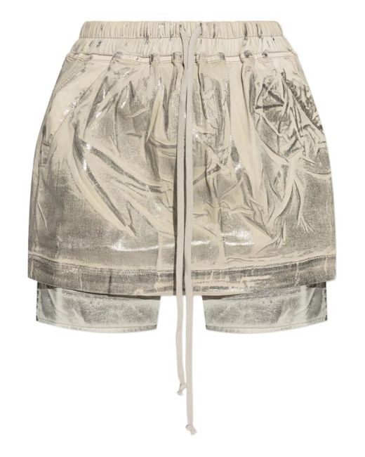 Rick Owens メタリック レイヤード スカート Natural