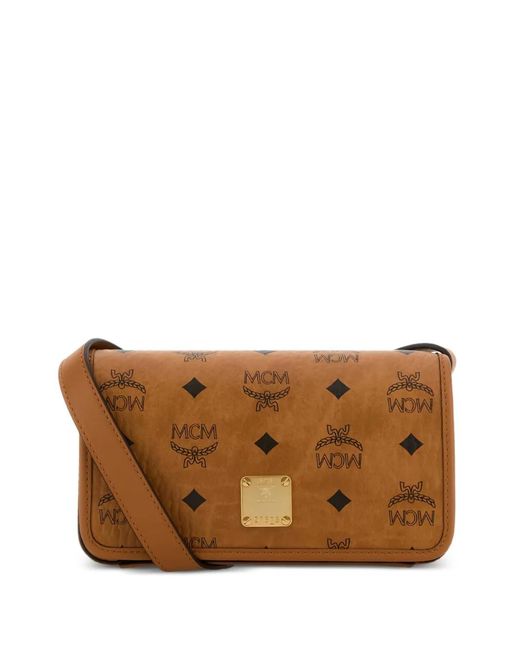 MCM Brown Aren Visetos Cross Body Bag