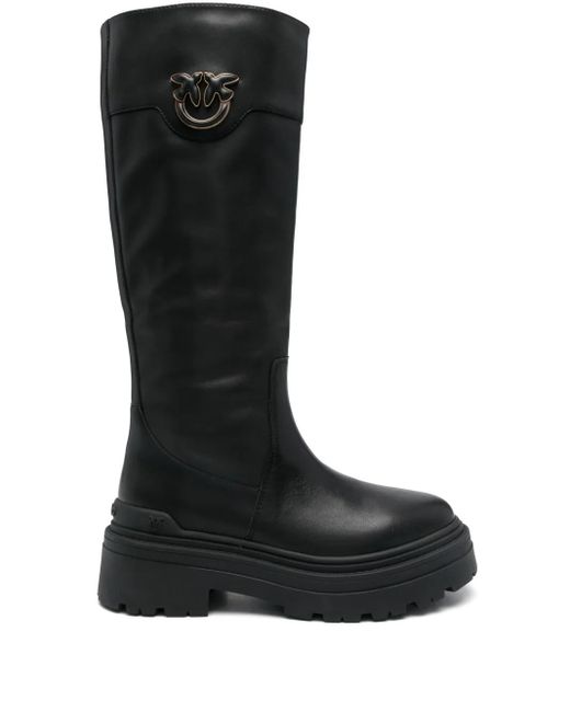 Pinko Black Mia Boot Calf Leather