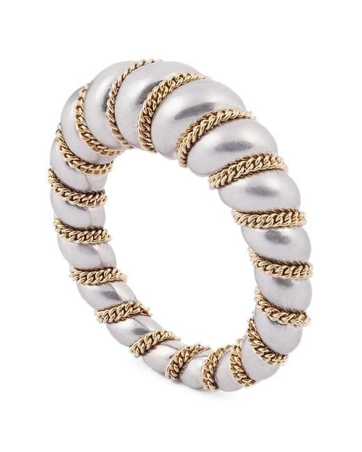 NORMA JEWELLERY White Lynx Twisted Chain Ring