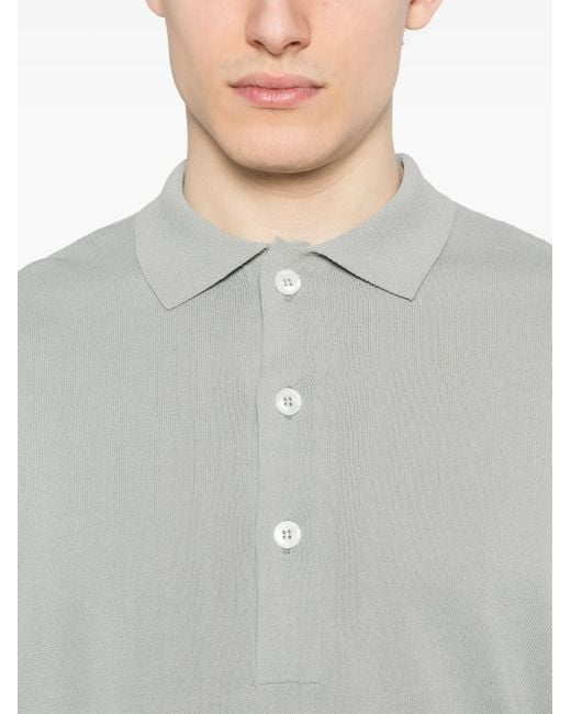 Lardini Gestricktes Poloshirt in White für Herren