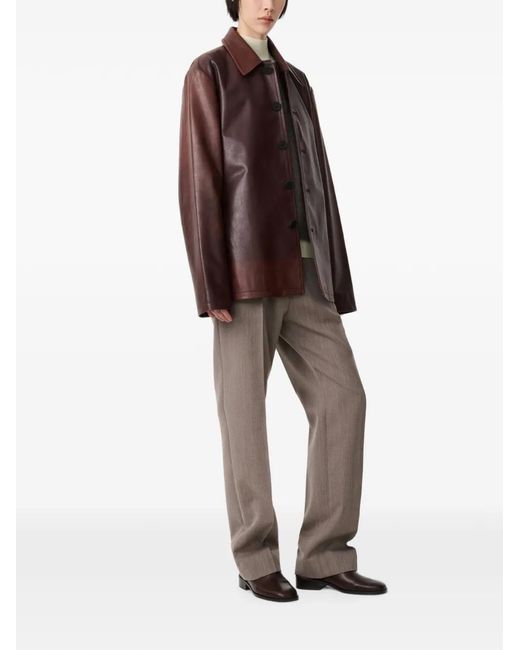 Studio Nicholson Brown Landau Leather Jacket