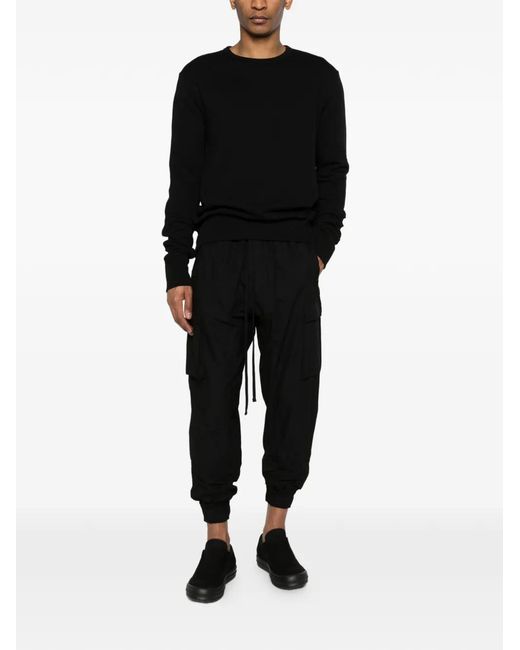 Thom Krom Black Drawstring Cargo Pants for men