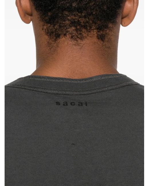 Sacai Black Patch-Pocket T-Shirt for men