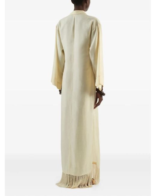 Taller Marmo White Bordighera Fringe-Trimmed Maxi Dress