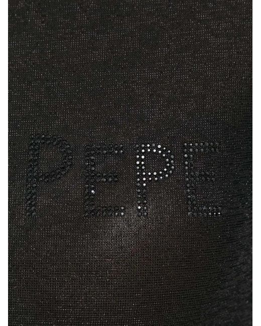 Patrizia Pepe Black Logo-Detail T-Shirt