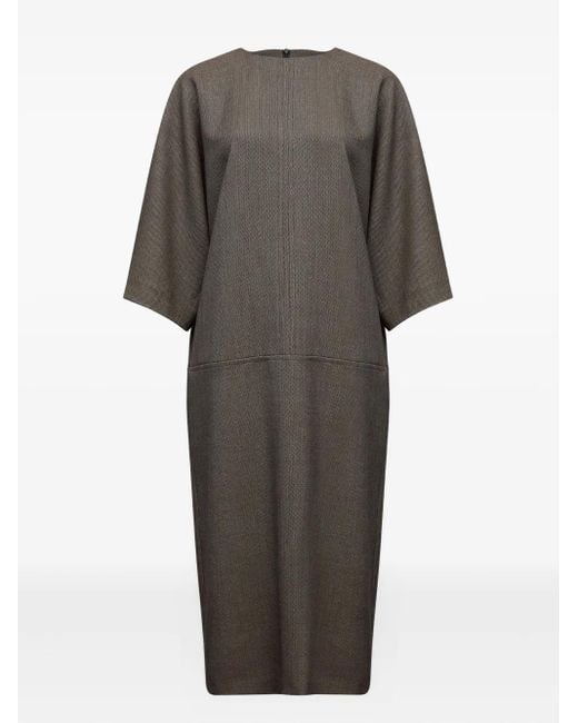 MM6 by Maison Martin Margiela Midi-Jurk Met Textuur in het Gray
