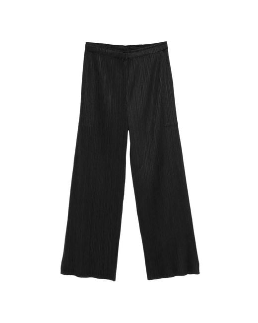 Pleats Please Issey Miyake White Pleated Trousers