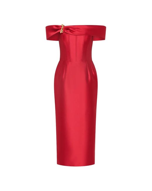 Rebecca Vallance Red Esmerald Midi Dress