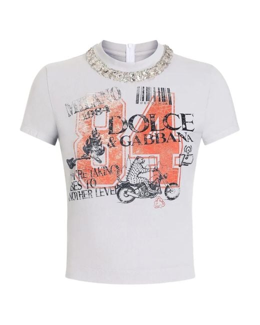 Dolce & Gabbana レディース ホワイト プリント Tシャツ 【公式通販】