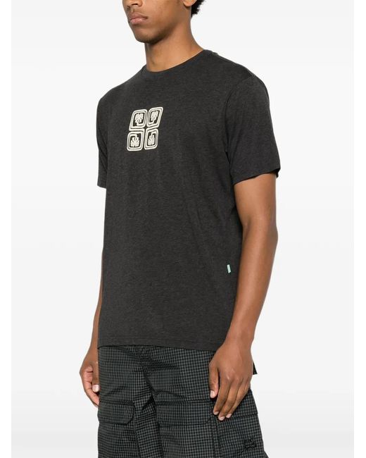 Vissla Black Logo-Print Short-Sleeve T-Shirt for men
