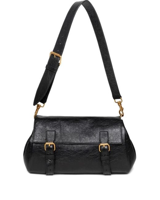 Dries Van Noten Black Schultertasche Mit Schnallenverschluss