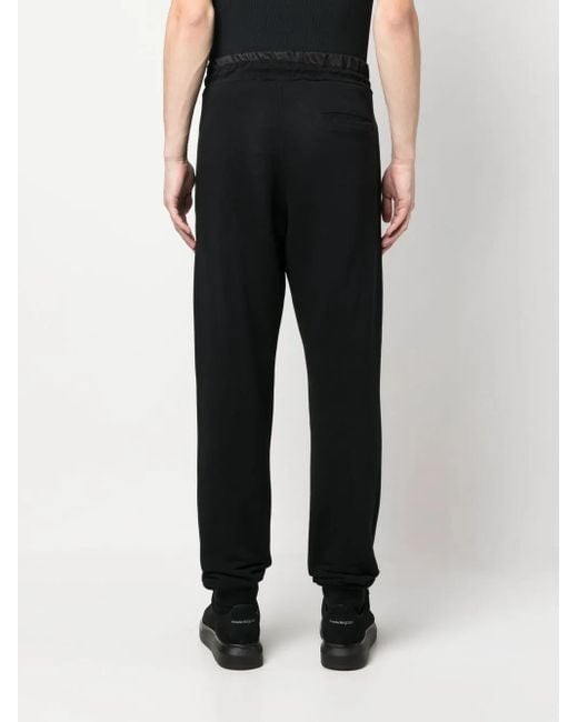 Philipp Plein Black Logo-Patch Drawstring Track Pants for men