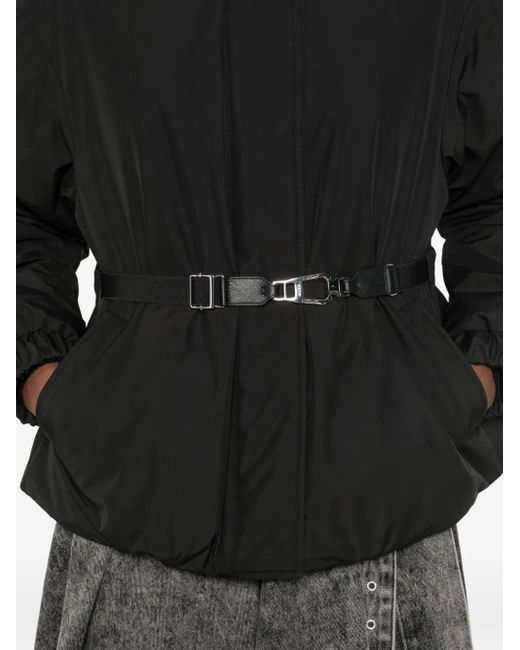 Chaqueta Con Cuello Alto Y Cinturón Moorer de color Black