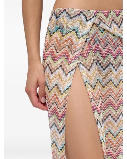 Missoni White Long Pareo Skirt With Print