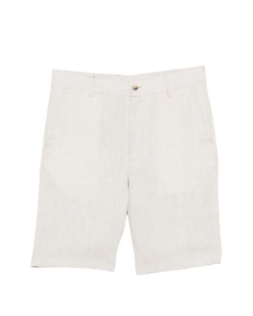Canali White Short En Lin for men