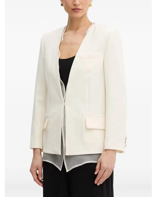 SIMONA CORSELLINI White Cady Organza-Detail Blazer