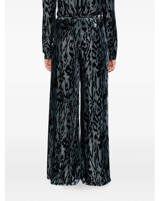Forte_forte Black Animal-Print Trousers