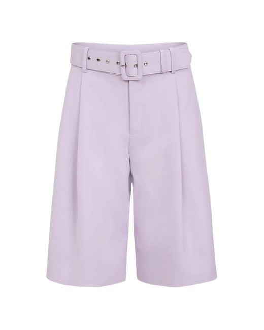 Toccin Purple Nina Belted Culotte Shorts