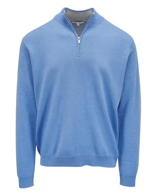 Peter Millar Blue Coolspun Lite Half-Zip Sweater for men