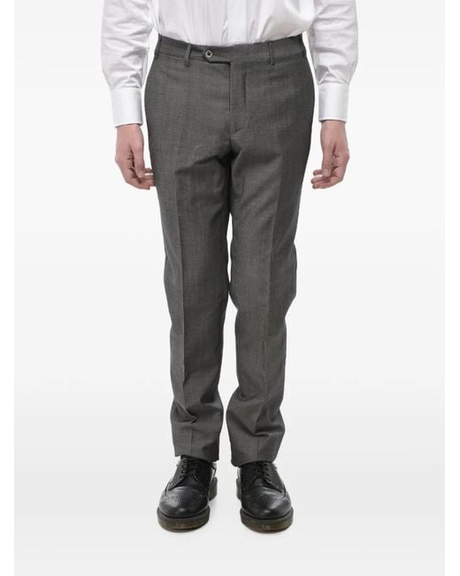 Corneliani Gray Academy Virgin-Wool Trousers for men