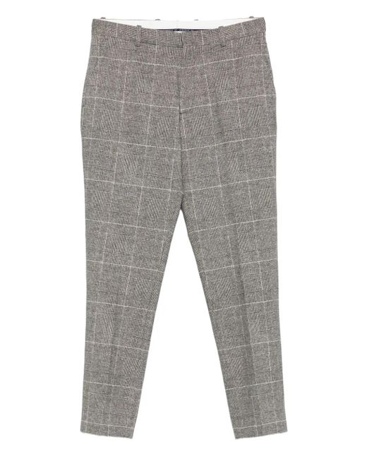 Circolo 1901 Gray Check-Pattern Cotton-Blend Trousers for men