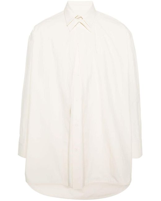 Camicia con design a strati di Jil Sander in White da Uomo