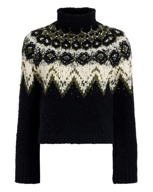 Proenza Schouler Black Lizzy Fairisle-Pattern Turtleneck Sweater