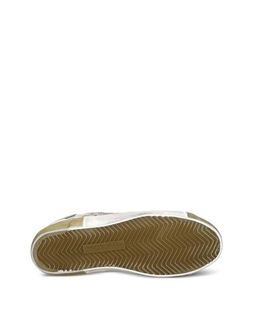 Philippe Model White Distressed Leather Sneakers